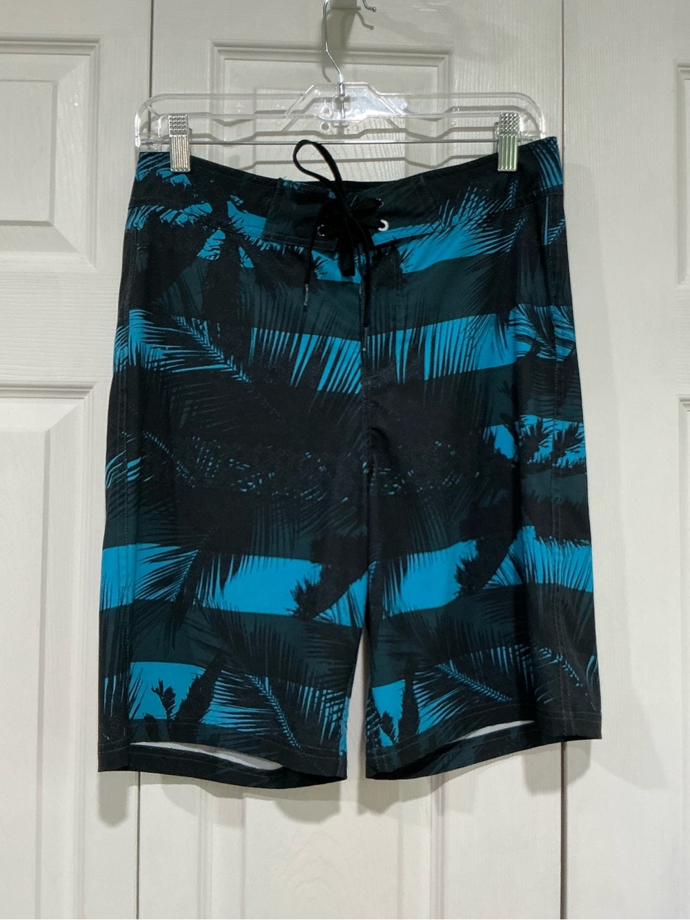💙 Oxide Men’s Board Shorts Black Blue Palm Trees - Size 30 (01323)